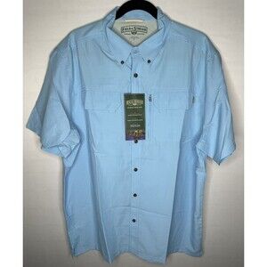 Field & Stream Universal Travel Shirt Fishing Stream Blue Men's‎ Size XL NEW